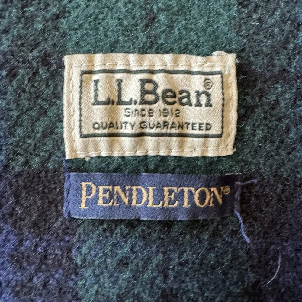 Pendleton X LL Bean 100% Wool Tartan Plaid Large Throw 54x66